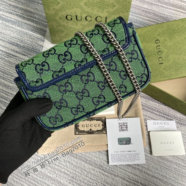Gucci經典百搭女包 古馳GG Marmont Mini女包 Gucci全皮鏈條迷你小挎包 476433  ydg3274